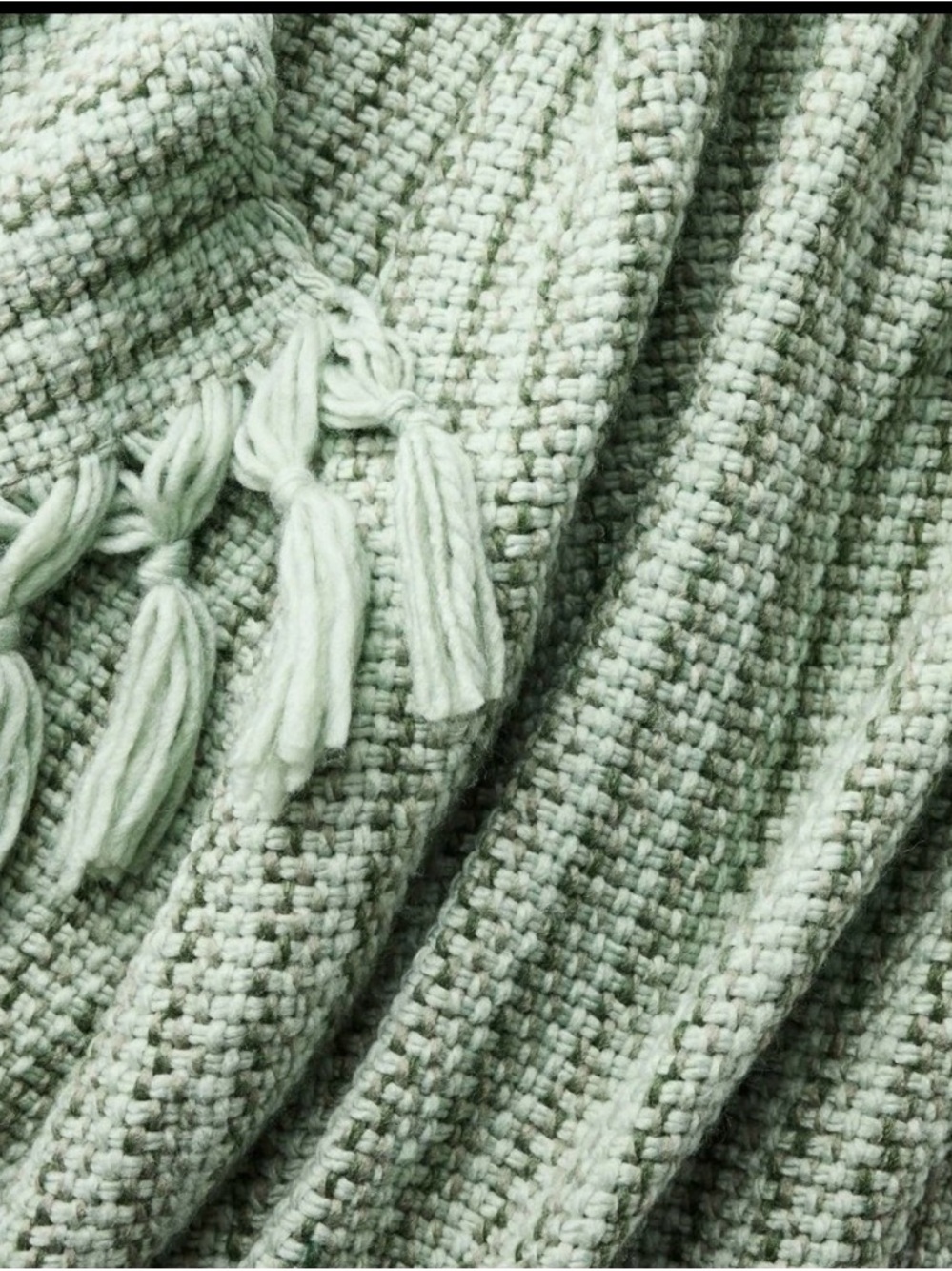 Soft Waffle Knit Throw Blanket in Sage Green - Picture 3 of 4